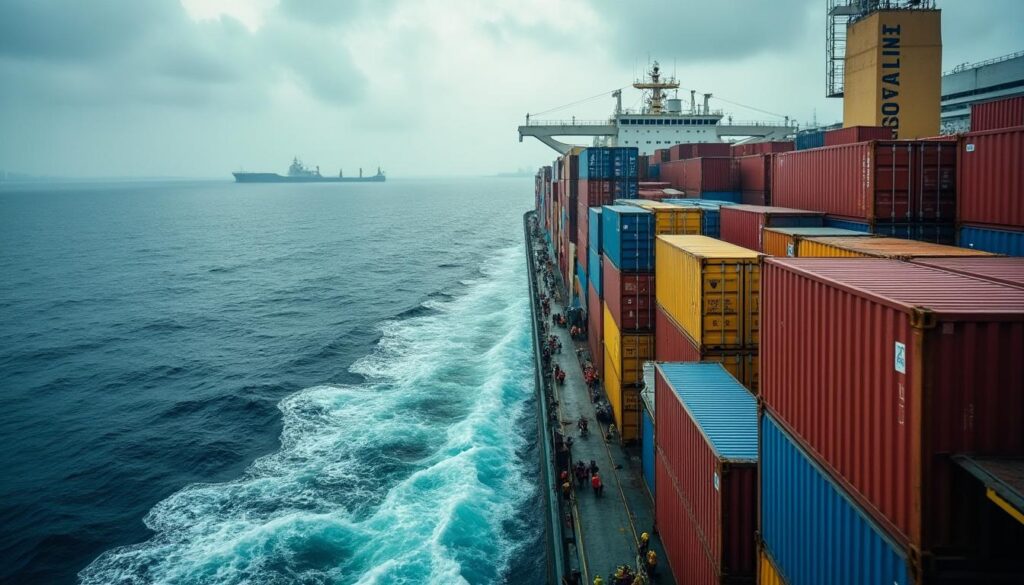 Porte conteneur : définition, rôle et impact du navire maritime